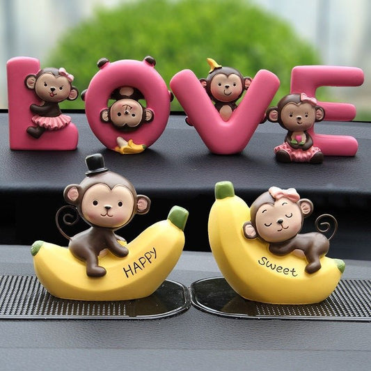 Cute Couple Hanging Foot Monkey Doll Ornaments