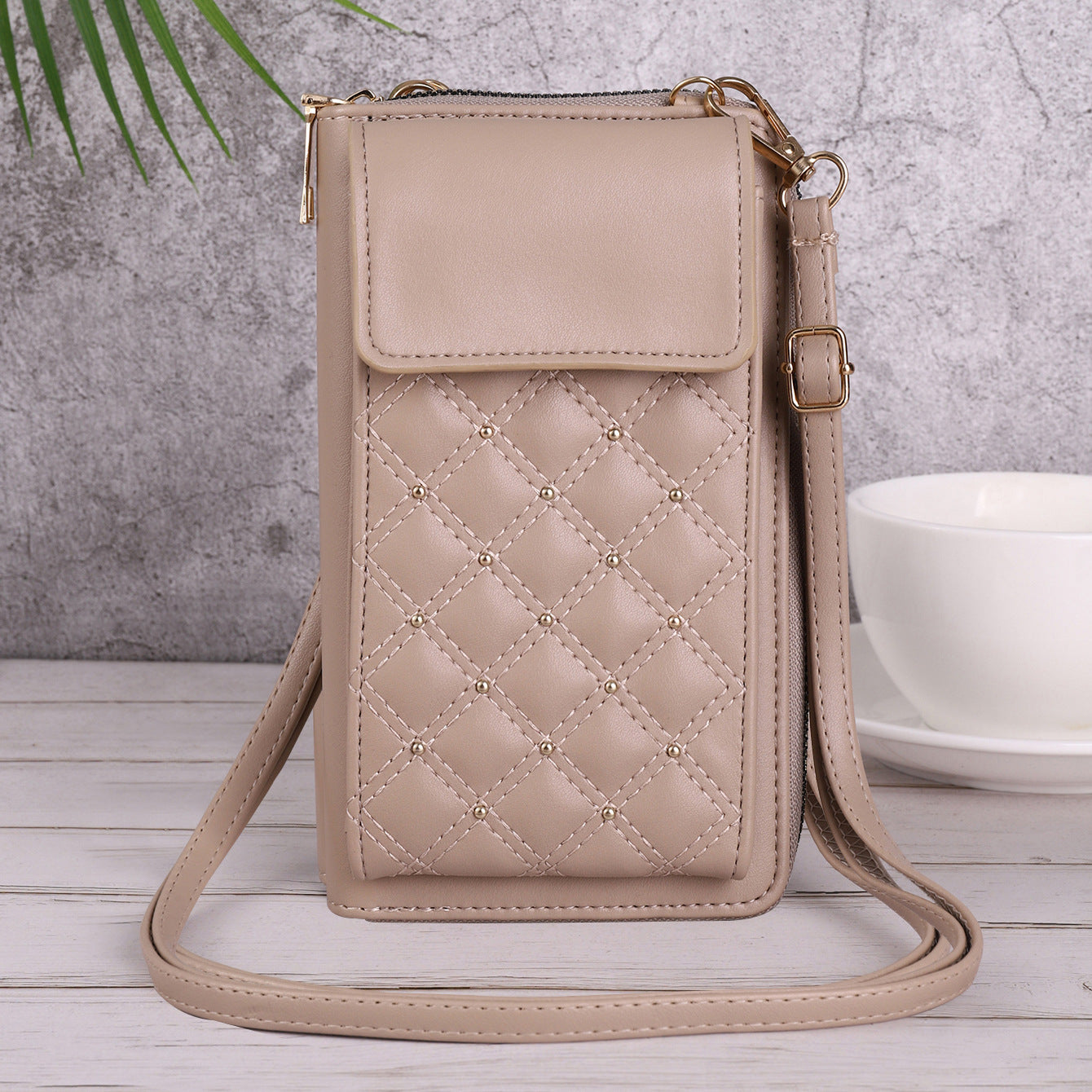 Fashion All-match Mobile Phone Bag Classic Style Rhombus Light Luxury