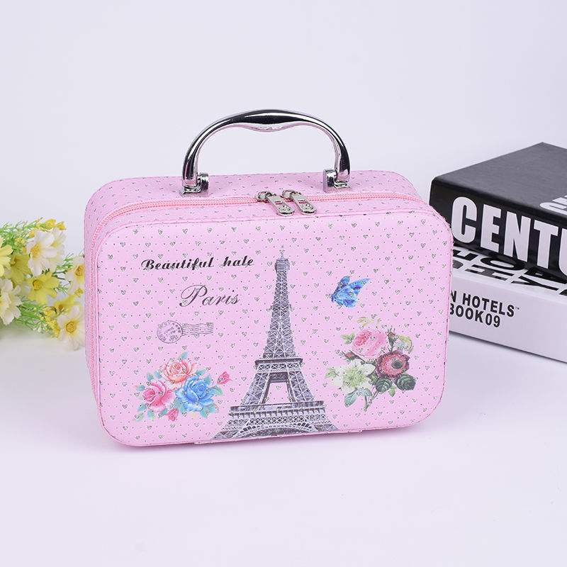 Functional cosmetic bag Golden Eiffel Tower Print