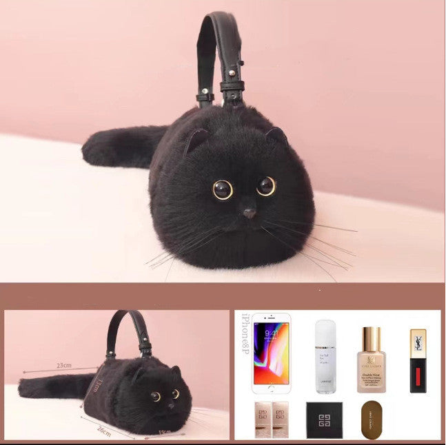 Women's Cute Handmade Cat Doll Bag