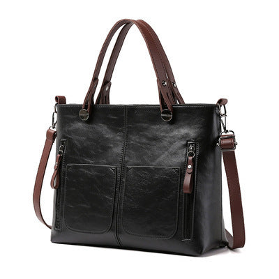 Women's Large-capacity Retro Tote Bag Simple Crossbody Bag