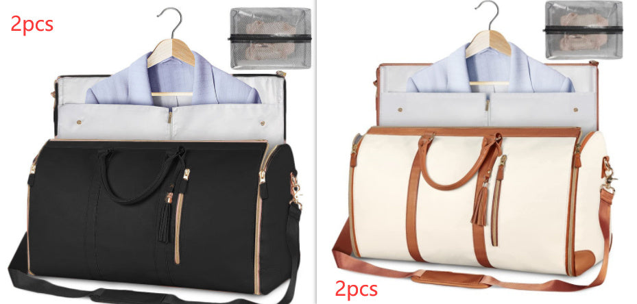 Large Capacity Travel Duffle Bag Women's Handbag Folding Suit Bag Waterproof Clothes Totes