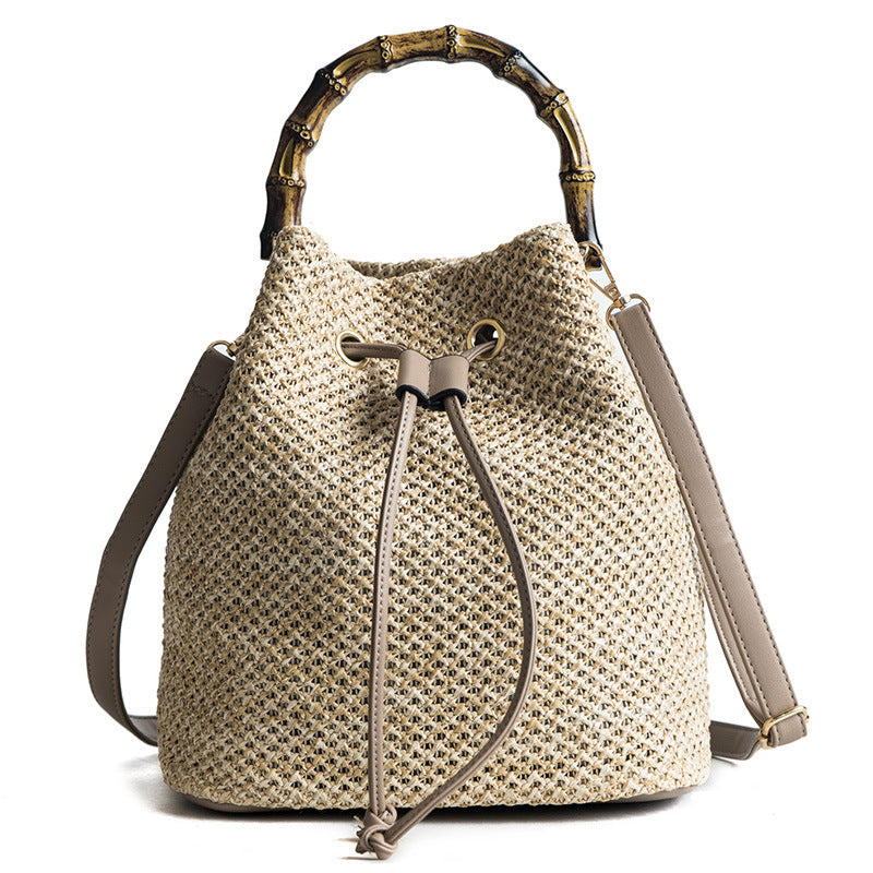 Bamboo bag bucket bag female bag