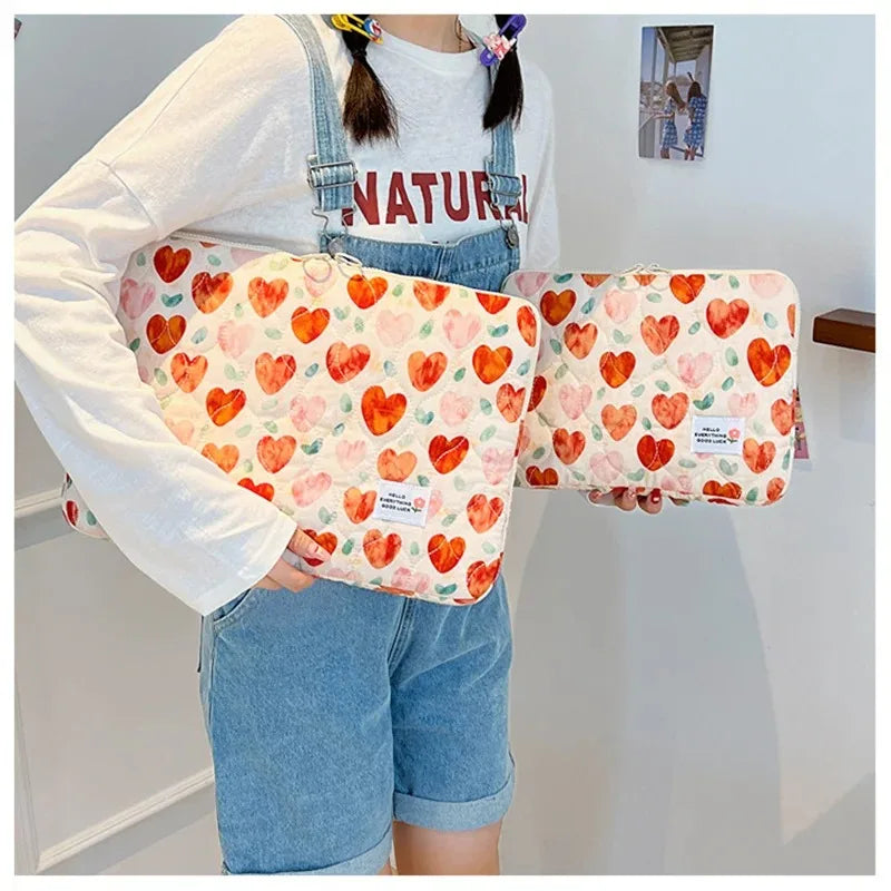 11 13 14 15 15.6 Inch Laptop Sleeve Cute Flower Laptop Carrying Case Bag Portable Table Cover Bags for Mi Mac Book HP ASUS