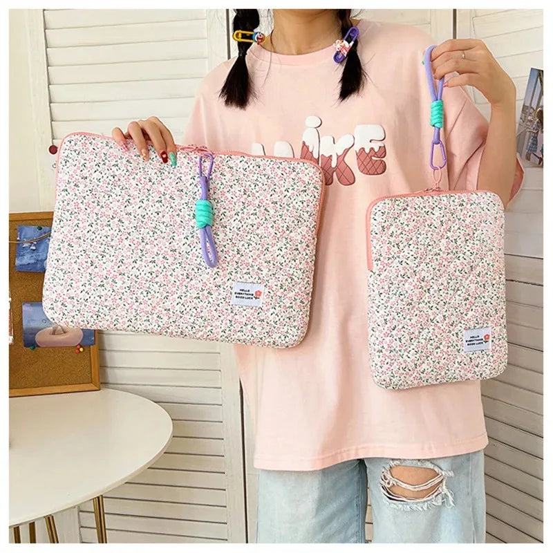 11 13 14 15 15.6 Inch Laptop Sleeve Cute Flower Laptop Carrying Case Bag Portable Table Cover Bags for Mi Mac Book HP ASUS