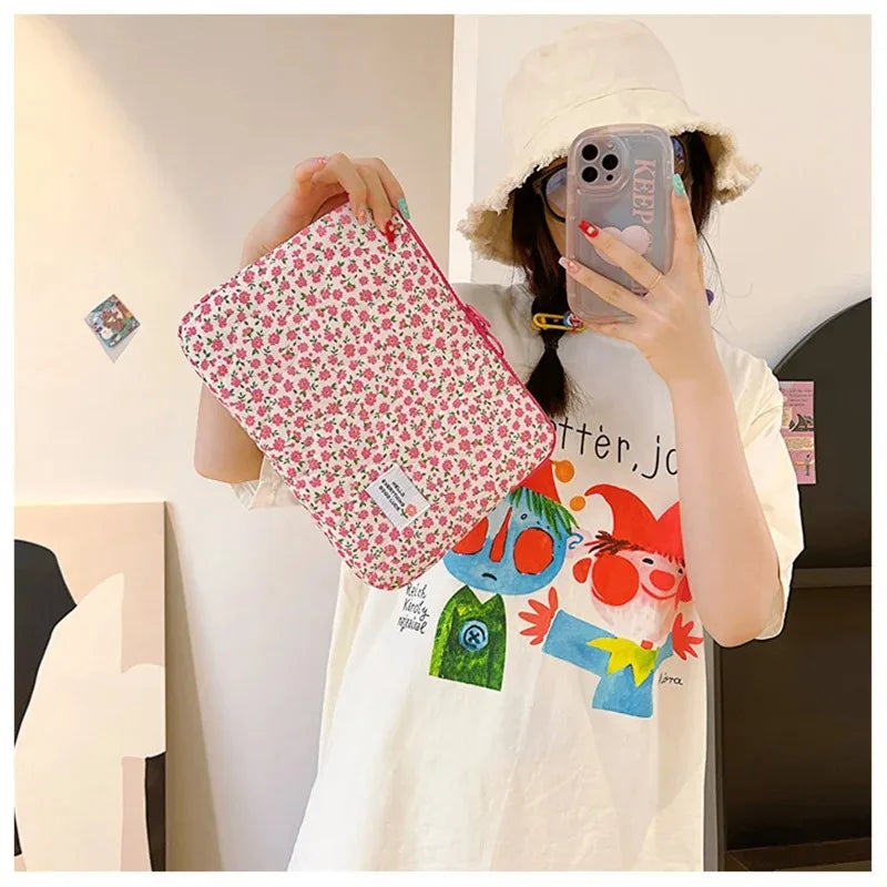 11 13 14 15 15.6 Inch Laptop Sleeve Cute Flower Laptop Carrying Case Bag Portable Table Cover Bags for Mi Mac Book HP ASUS