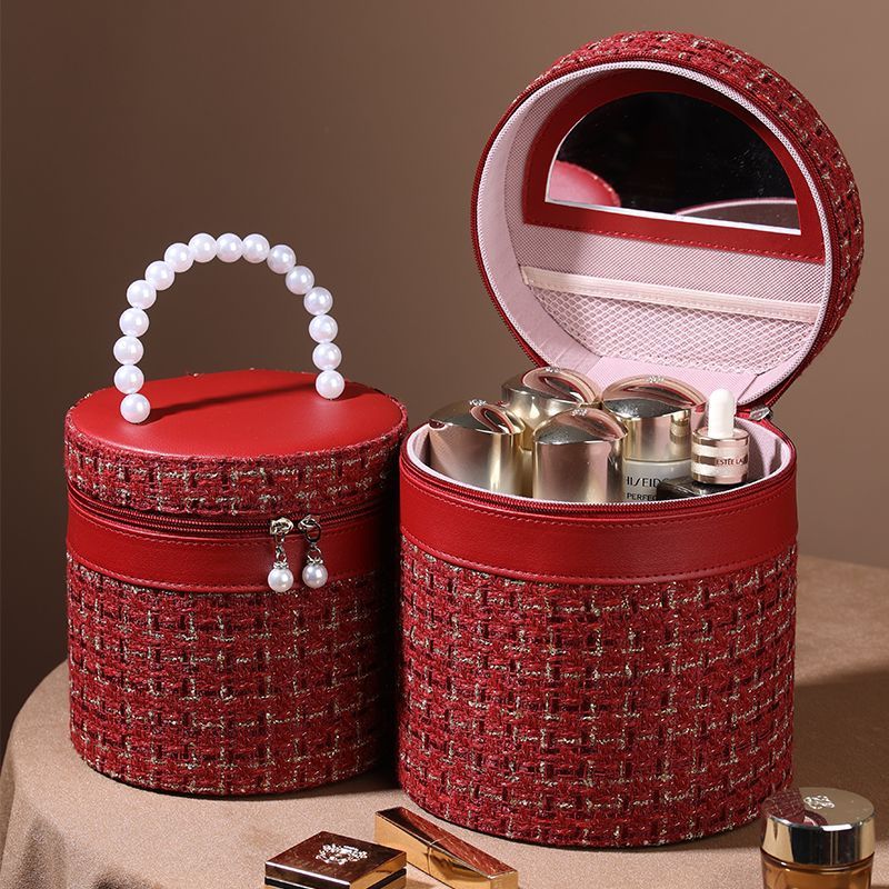 Portable Belt Mirror Simple Cosmetic Bag Large Capacity