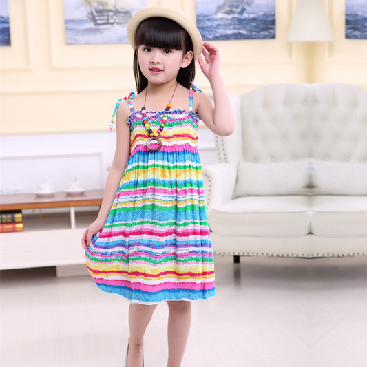 Parent-child Outfit Bohemian Korean Style Beach Vest Dress