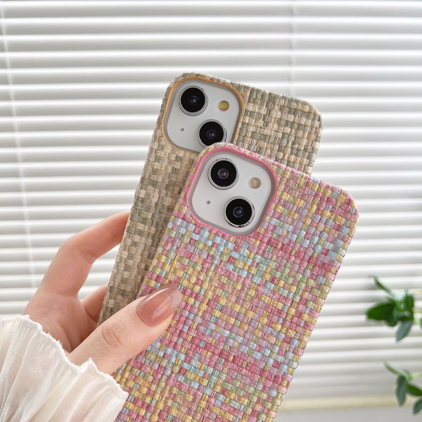 Woven Plaid Mobile Phone Protective Case